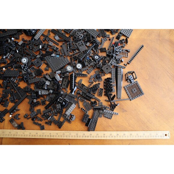 2 lbs. Pounds 8oz Mixed Lot Lego Bulk Black Bricks Pieces Plates Blocks - Picture 3 of 16